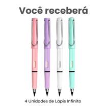 Kit Lápis Infinito Que Não Aponta Lápis Eterno Corpo Tom Pastel - Escolha Seu Kit