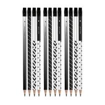 Kit lápis preto Black redondo com borracha 12un - BRW