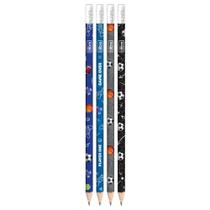 Kit Lápis Preto com Borracha Player Esporte (2, 4, 8, 10 ou 12) Unidades SORTIDAS - Tilibra Papelaria Esporte Game