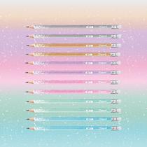 Kit Lápis Preto HB C/ Borracha Glitter (6 ou 12) Unidades Maped Papelaria Glitter Escolar