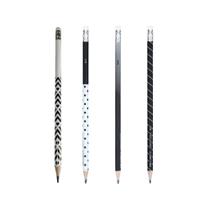 Kit Lápis Preto HB Redondo Estampado Linha Black c/ Borracha (Sortidos) - BRW Kit Lápis Preto HB Redondo Estampado Linha Black c/ Borracha (Sortidos) - BRW