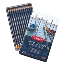 Kit Lápis Profissional Derwent Watercolour 12 Cores