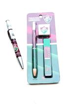Kit Lapiseira 2.0mm e cx 06 Grafites + 01 Borracha Fluminense Oficial + caneta esfer.