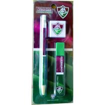 Kit lapiseira 2mm + grafites + borracha - fluminense