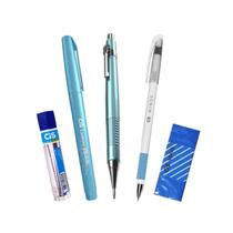 Kit Lapiseira Boho 0.7 Azul + Grafite+Minus+Lumini +Borracha