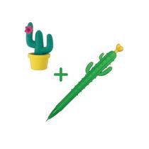 Kit Lapiseira Cactus + Borracha Cactus Amarelo TILIBRA