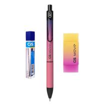 Kit Lapiseira Move 0.7mm Cis Rosa/Roxo + Borracha + Grafite Kit Lapiseira Move 0.7mm Cis Rosa/Roxo + Borracha + Grafite