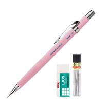 Kit Lapiseira Pentel P200 0,7 mm Rosa Pastel Grafite e Borracha