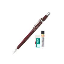 Kit Lapiseira Pentel P207 0,7 mm Rosa Metalico Grafite HB e Borracha Soft Hi-Polymer