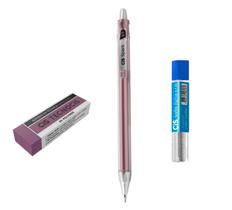 Kit Lapiseira Spark 0.7mm Rosa Metálico+Grafite +Borracha LL Kit Lapiseira Spark 0.7mm Rosa Metálico+Grafite +Borracha LL