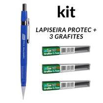 Kit Lapiseira Técnica Protec Lyke 0,7mm + 3 tubos de grafite
