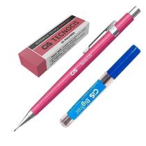 Kit Lapiseira TecnoCis 0.5 Rosa+Grafite+Borracha Tecno VM