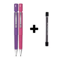 Kit Lapiseira TecnoCis 2.0 Rosa e Roxa + 12 Grafites HB Cis