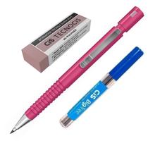 Kit Lapiseira TecnoCis 2.0 Rosa+Grafite+Borracha Tecno Rosa