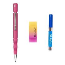 Kit Lapiseira Tecnocis ROSA 2.0mm + Borracha MOVE + Grafite