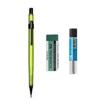 Kit Lapiseira Tecnocis VERDE NEON 0.5mm + Borracha + Grafite