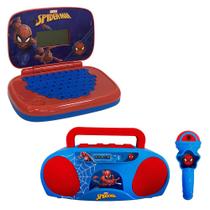 Kit Laptop Spider-Man + Boombox Karaoke - Homem Aranha - Candide
