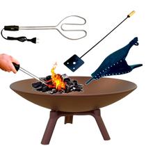 Kit Lareira Ferro Envelhecida Acendedor 110v Fole Espalhador Kit Lareira Ferro Envelhecida Acendedor 110v Fole Espalhador