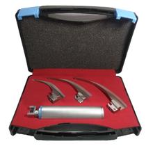 Kit Laringoscópio 3 Lâminas Lâmpada Led Aço Curva Macintosh