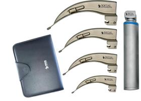 Kit Laringoscópio Adulto Aço Inoxidavel LED Social Instrumentos
