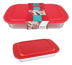 Kit Lasanheira Marinex Com Tampa Plástica 5,3 E 3,7 Litros