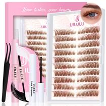 Kit Lash Clusters: extensões de cílios naturais Uilulu Brown