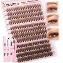 Kit Lash Clusters Yawamica Brown Fluffy Eyelash Extension