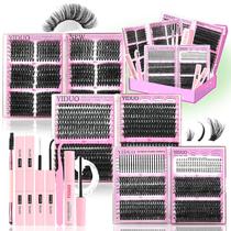 Kit Lash Clusters YIDUO 1686 unidades com colagem e vedação para cílios postiços