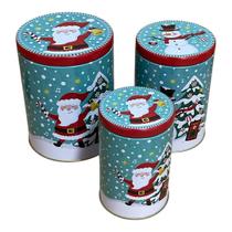 Kit Latas Decorativas Natalinas Borda Vermelha - 14cm Kit Latas Decorativas Natalinas Borda Vermelha - 14cm