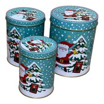 Kit Latas Decorativas Natalinas Verdes - 13,5cm