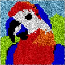 Kit Latch Hook DL-YTG Parrot Tapete 30x30cm de algodão DIY