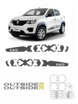 Kit Lateral + Emblema + Maçaneta Outsider Kwid 2023 Grafite