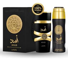 Kit Lattafa Asad Perfume 100ml Desodorante Original Kit Lattafa Asad Perfume 100ml Desodorante Original