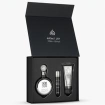 Kit Lattafa Fakhar Black Perfume/Decante/Shower Gel Kit Lattafa Fakhar Black Perfume/Decante/Shower Gel
