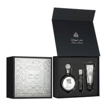 Kit Lattafa Fakhar Black Perfume/Shower Gel/Decante Kit Lattafa Fakhar Black Perfume/Shower Gel/Decante
