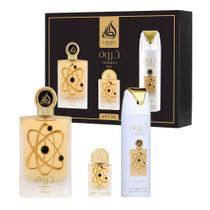 Kit Lattafa Tharwan Gold Edp 100ml + 20ml + Deso 200ml Kit Lattafa Tharwan Gold Edp 100ml + 20ml + Deso 200ml