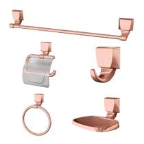 Kit lav. banheiro lorenzetti c/ 5 peças rose gold 2000 f24