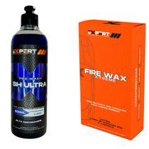 Kit Lava Auto Ultra Concentrado Pro Wash500ml+Cera Automotiva Tradicional C/Esponja Carnaúba -Expert