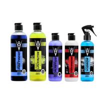 Kit Lava Autos Completo Cuidados Carro Novo V8 Sanol 5un