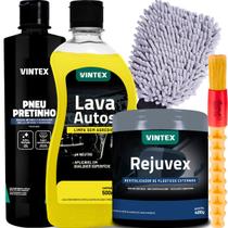 Kit Lava Autos Pneu Pretinho Rejuvex Vonixx Lavagem Segura Brilho e Proteção