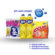Kit Lava louças: Lã de Aço, Esponja Multiuso e Detergente