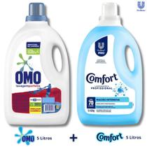 Kit Lava-Roupa Omo Lavagem Perfeita + Amaciante Comfort Maciez Intenso 5L cada