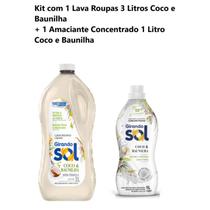 Kit Lava Roupas 3 Litros Coco e Baunilha + Amaciante Concentrado Girando Sol 1 Lt