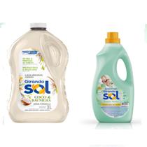 Kit Lava Roupas 3 Litros Coco e Baunilha + Amaciante Girando Sol 2 Lt Frescor Herbal