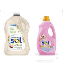 Kit Lava Roupas 3 Litros Coco e Baunilha + Amaciante Girando Sol 2 Lt Rosas e Lavanda Kit Lava Roupas 3 Litros Coco e Baunilha + Amaciante Girando Sol 2 Lt Rosas e Lavanda