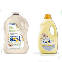 Kit Lava Roupas 3 Litros Coco e Baunilha + Amaciante Girando Sol 2 Lt Suave Manhã