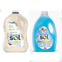 Kit Lava Roupas 3 Litros Coco e Baunilha + Amaciante Girando Sol 5 Lt Floral Paris