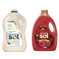 Kit Lava Roupas 3 Litros Coco e Baunilha + Amaciante Girando Sol 5 Lt Paixão Secreta