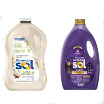 Kit Lava Roupas 3 Litros Coco e Baunilha + Amaciante Girando Sol 5 Lt Pura Magia