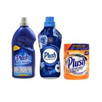 Kit Lava Roupas Amaciante Sabão Tira Manchas Plush Sanol Kit Lava Roupas Amaciante Sabão Tira Manchas Plush Sanol